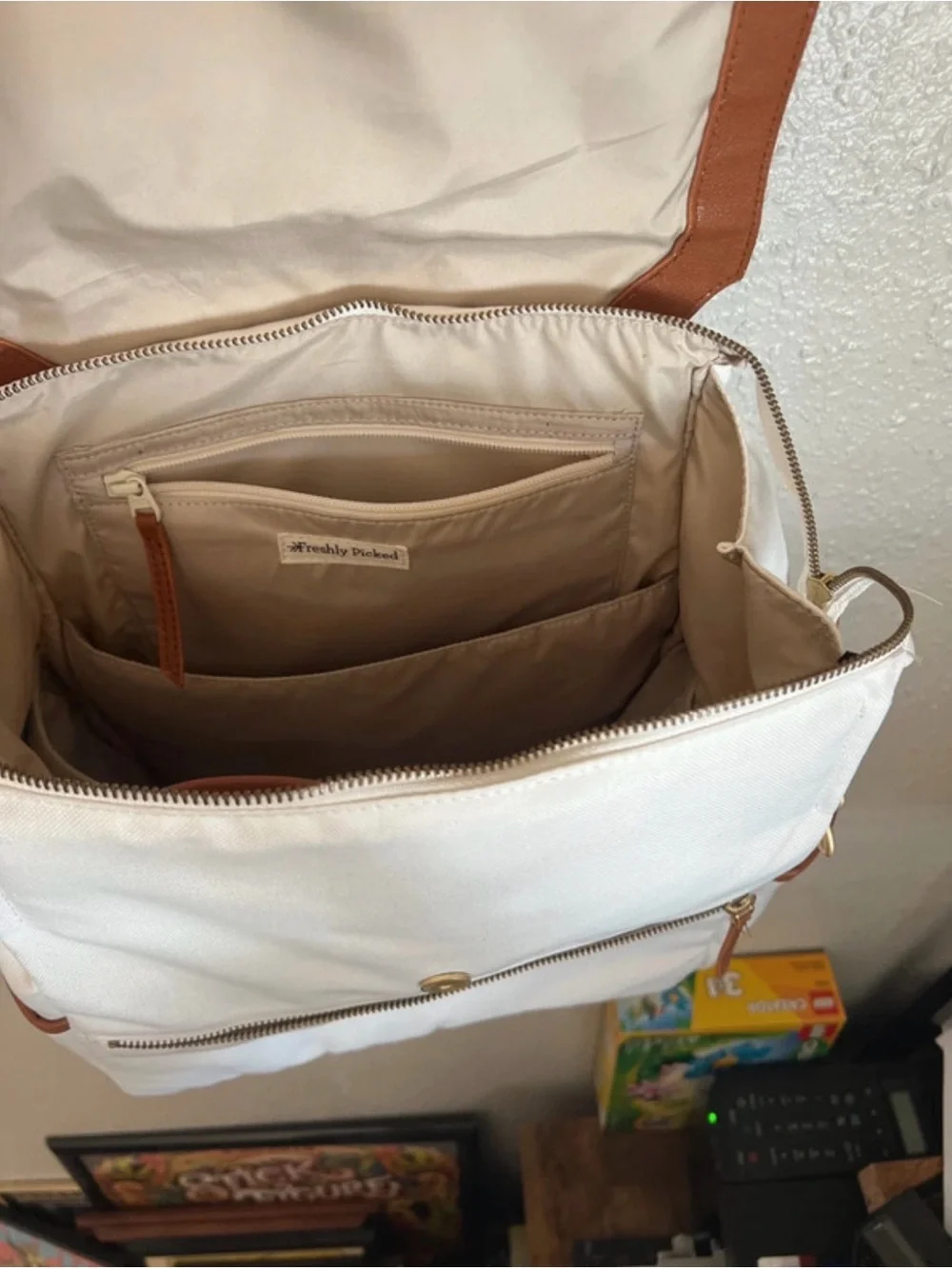 Classic Diaper Bag II - Heritage by Freshly Picked white